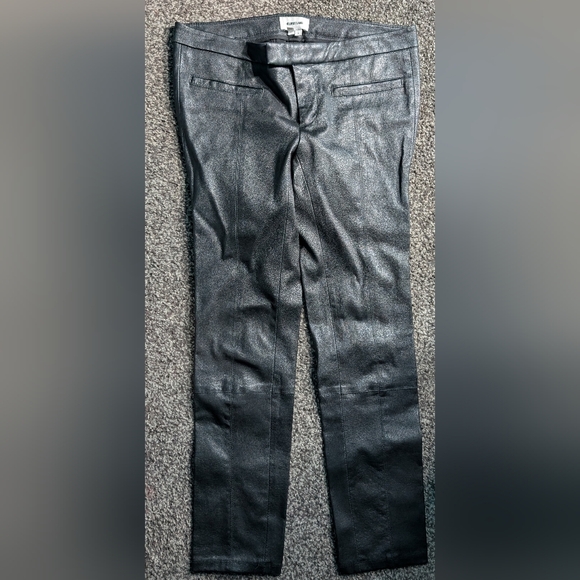 Helmut Lang Pants - Helmut Lang Black Lamb Leather Cropped Pants